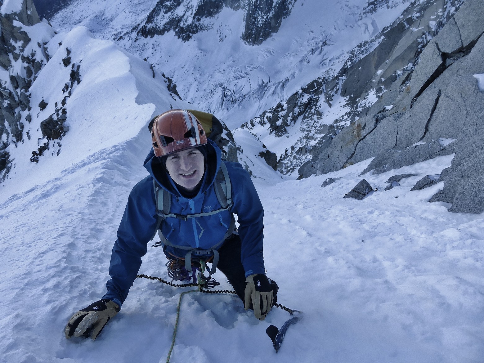 mallory,aiguille du midi,chamonix,alpinisme,guide haute montagne,course neige,mountain guide,north face,mountain course, alpinism,snow couloir