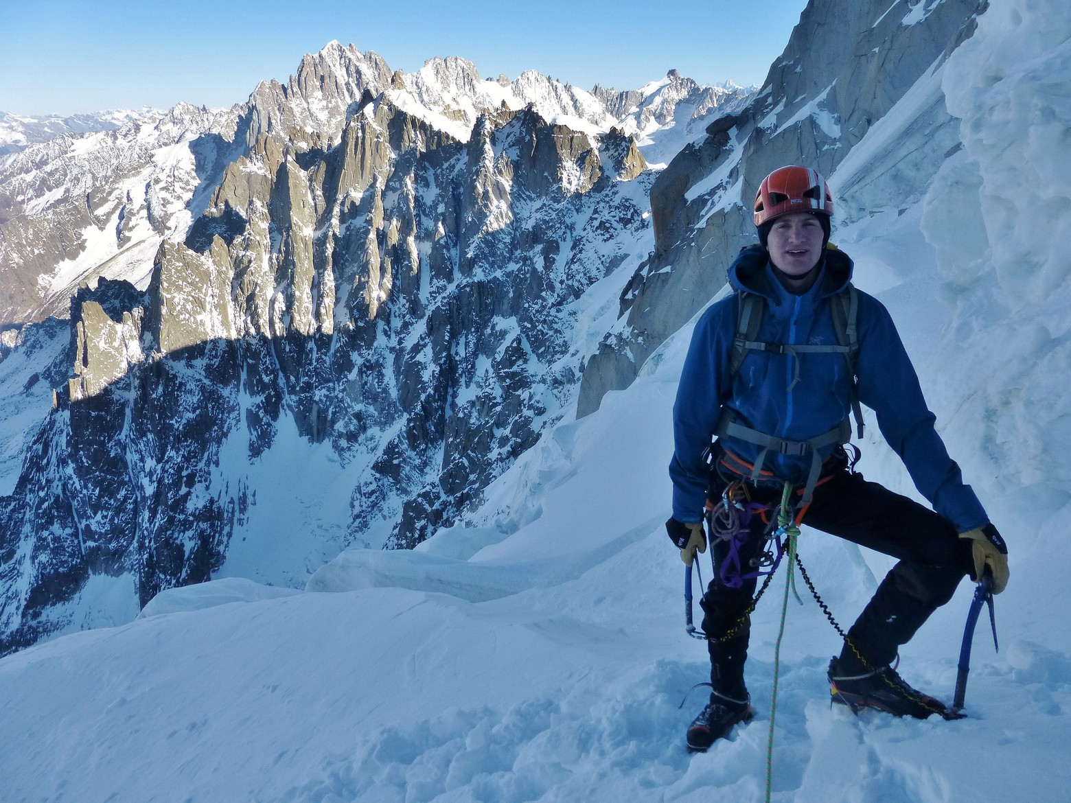 mallory,aiguille du midi,chamonix,alpinisme,guide haute montagne,course neige,mountain guide,north face,mountain course, alpinism,snow couloir