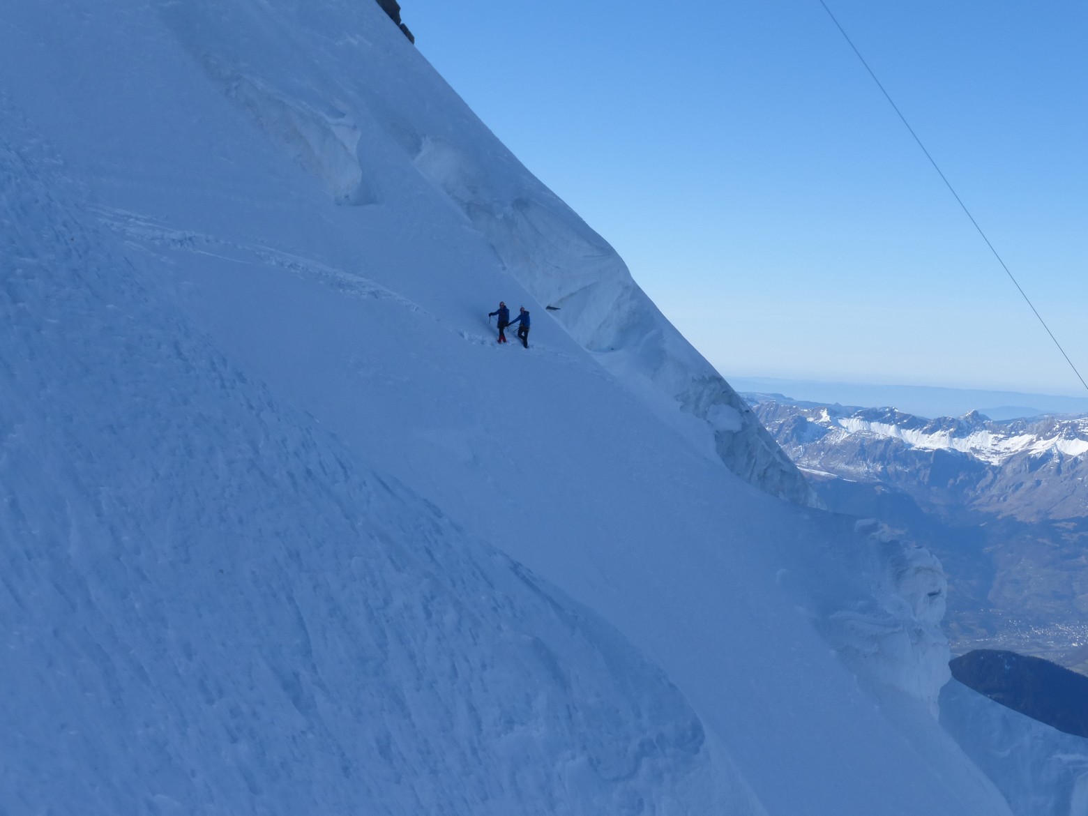mallory,aiguille du midi,chamonix,alpinisme,guide haute montagne,course neige,mountain guide,north face,mountain course, alpinism,snow couloir